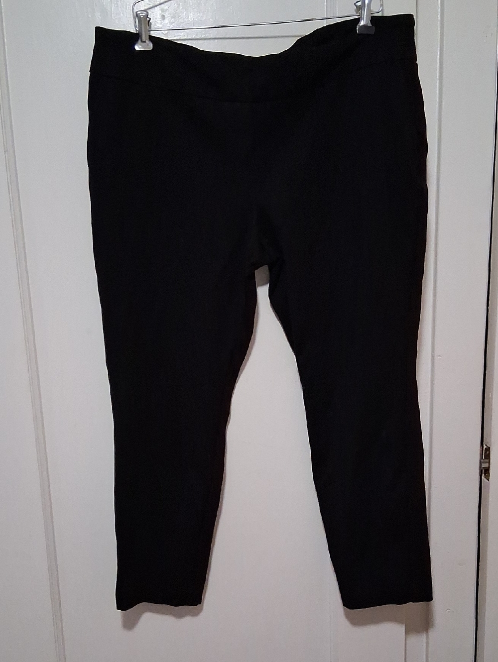 Black Cropped Stretch Pants Thick Profesional